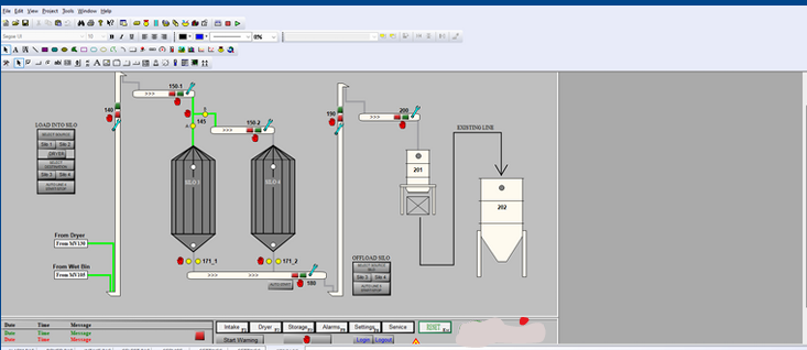 PLC & SCADA – OMRON + CX-Supervisor - 20 T/H capacity silo facility automation